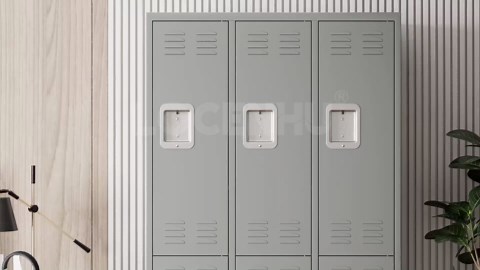 Metal Locker, 72" Employee Lockers, Lockers with 6 Door, School Locker with 18 Hooks, Lockers for Homes,Gym,Garages and Offices, Assembly Required (Light Gray)
