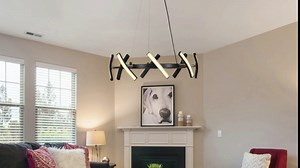 IKK Modern Black Sputnik LED Chandelier, Mid Century Style Round Shape Ceiling Light Fixture, 8 Heads Contemporary Pendant Lighting, for Living Room Foyer Dining Room Dress Room(3000K Warm White)