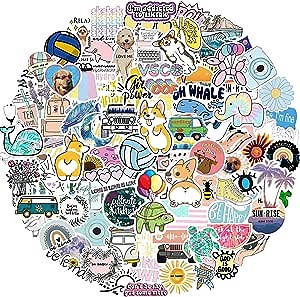 Stickers for Water Bottles, 100 Pcs Teens Vsco Aesthetic Waterproof Cute Sticker for Skateboard Luggage Car Laptop Skins & Decals Gift