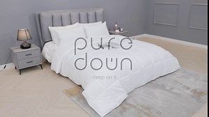 puredown® Grey Goose Feather Comforter Twin/Twin XL, Lightweight Duvet Insert, Summer Duvet Oversized Blanket for Bed, Noiseless Ultra-Soft Shell, 68×88 Inch