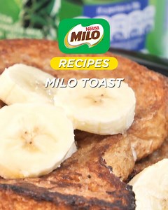 MILO Toast is totally worth it! We're surprised we didn't make it sooner as it certainly takes breakfast further! Tag us if you try it!​ Here's what you'll need: ​ 2 Large Eggs (slightly beaten) ​ ¾ Cup NESTLÉ® 100% Low Fat Milk ​ ¼ Cup MILO® ​ 1 Teaspoon Cinnamon Powder ​ 4 Tablespoons Margarine ​ 8 Slices Whole Wheat Bread ​ 1 Cup Bananas (sliced) ​ ​ Visit https://www.nestlerecipescaribbean.com/recipes/milo-toast for full recipe #MILO #energytogofurther #MovewithMILO | MILO Caribbean