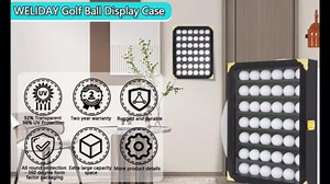 Golf Ball Display Case, 42 Golf Ball Holder, Present for Golf Enthusiasts Golf Ball Display Rack Cabinet for Wall Mount and Stand (2)