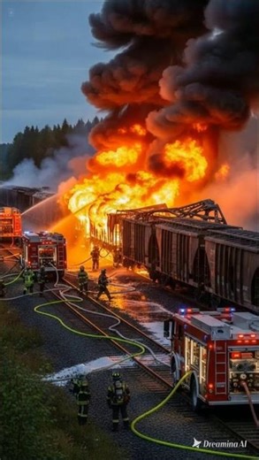 A shocking freight train fire disaster that felt like a real accident. #trainfire