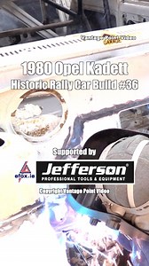 Reinforcing the steering rack mountings and front bulkhead on the 1980 Opel Kadett Historic Rally Car welding with a Jefferson Professional Tools & Equipment Mig Welder from E Fox Engineers Ltd. | Vantage Point Video Garage