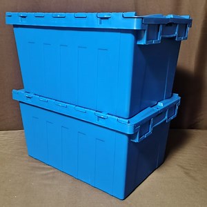 Industry Storage Bins Plastic Crate with Card Holder Stackable Logistics Shipping Transfer Logistics Box