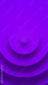 Circles growing from center. Blue color minimalistic growing circles with soft shadow. Abstract shape motion graphic background. Flat animated background.