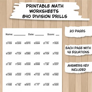 Long Division Worksheets – 20 Printable Math Sheets