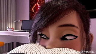 Doe Candy - Le grand souhait d'Amy - Épisode 4 Partie 1 - Une fille futanari avec un petit pénis se fait baiser, surprendre et éjaculer dessus ! - TransJizz.com