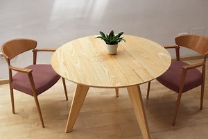 Solid Ash Wood Round Table. Round Dining Table. 3-legged Wooden Table. - Etsy Canada