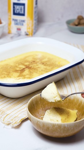 An old-school egg custard is a forgotten gem... and one step away from crème brûlée! Some come and rediscover some simple nostalgic joy. INGREDIENTS: 3 eggs, plus 1 yolk, lightly beaten 1 vanilla pod (split and seeds removed) or 1 tsp vanilla bean paste 60g Tate & Lyle Caster Sugar 215ml whole milk 215ml double cream Nutmeg, grated INSTRUCTIONS: Heat the oven to 150ºC/130ºC fan/gas 2. Beat together the eggs, vanilla and sugar with a wooden spoon until combined. Mix in the milk and cream and pour