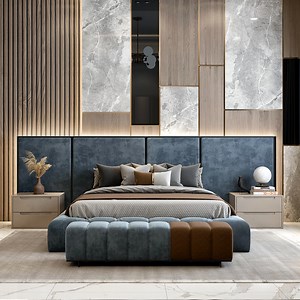 [Hot Item] Home Hotel Apartment Comfortable Linen Fabric Beds Bedroom Furniture Double Twin Queen King Leather Bed