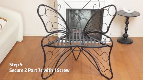 Butterfly Outdoor Bench, Garden Bench with Sturdy Iron Metal Frame, Pretty Butterfly Bench Front Porch Bench for Porch,Lawn,Garden (Black)
