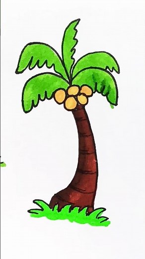 🥥 🌴 Coconut tree 🌴 drawing and colouring