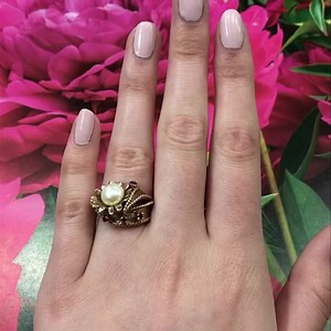 Vintage Pearl & Ruby Ring - - - - Spring blooms of pearls and rubies!...