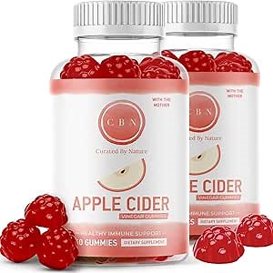 (2-Pack) Nutritional Apple Cider Vinegar Gummies, Immunity Boosting Formula with The Mother - Healthy, Tasty Gummy Bears (120 Included) Made with Natural Ingredients, Acetic Acid, Great Tasting