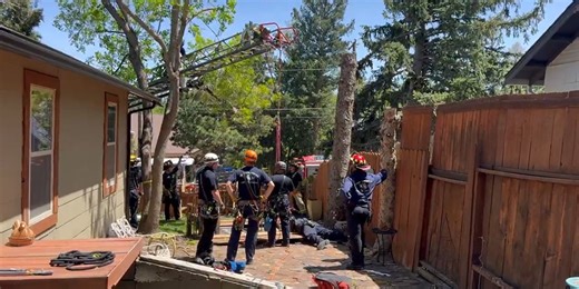 Colorado Springs woman rescued after falling into deep hole in her yard