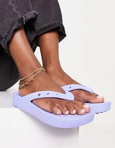 Crocs platform flip flops in moon jelly  | ASOS