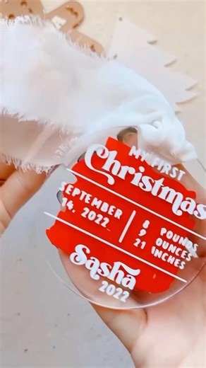 36K views · 220 reactions | My first Christmas ornament with @cricut ❤️ Materials: - 3 inch acrylic circle with big hole (on our website) ❤️ - gingerbread man brown & clear acrylic blank is ON SALE on our website now, while supplies last  - “my first Christmas SVG” on our website for FREE! Search “ milestone ornament SVG”  #diychristmas #diychristmasornaments #christmascrafts #cricutchristmas #myfirstchristmas | Caluya Design. | Facebook