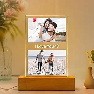 Amazon.com - Kasofong Personalized Anniversary Couple Gifts for Women & Men, Custom Picture Frames with Photo, Personalized Photo Frame with Night Light, Customized Picture Frame, Custom Photo Gifts for Her & Him