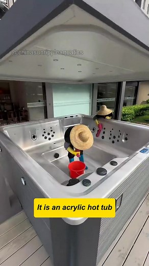 Outdoor intelligent constant temperature hot tub #smartspa #hottub #pool #swimmingpools#smartheatedswimmingpool #infinitypool #heatedpool #smartpool #jacuzzi #relaxation #luxuryhome #gardendesign #villa #hotel #smarthome #aleadhome | Chinasunrippleaquatics