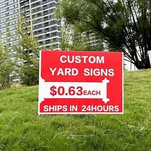 [Hot Item] Environmental Friendly PP 18X24 Real Estate Sale Double-Sided Open House Yard Signs with H-Stakes Corrugated Plastic Lawn Signs