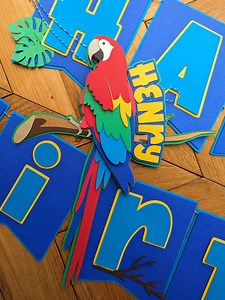 Personalized Parrot Birthday Banner: Exotic Bird Party Decorations - Etsy