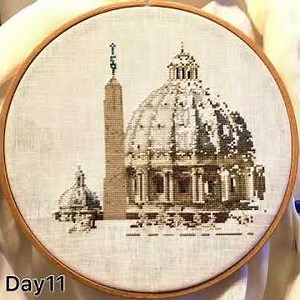 Flosstube #26 - Thea gouverneur "Roma" day10 to day20 : cross stitch tutorial 私のクロスステッチのやり方。