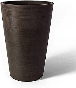 Algreen Valencia Round Planter Pot, 12.25 by 18-Inch, Textured Brown