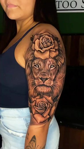 Inspirações de Tatuagem Feminina com Leão como Tema