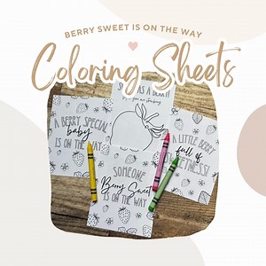 Berry Sweet Baby Shower Coloring Pages | Kids Party Favors (digital Download) - Etsy