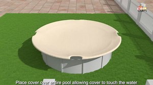 E&K 13' Round Pool Cover for 9' Above Ground Pools Winter Aboveground Round Swimming Pool Cover Safety Protection Tarp Heavy Duty, Light Grey