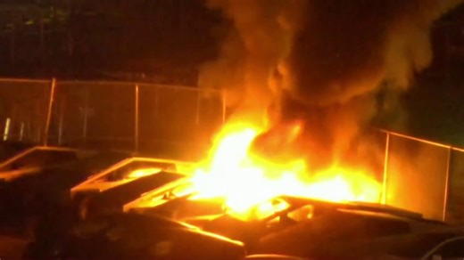 Tesla vehicles set on fire in apparent act of protest