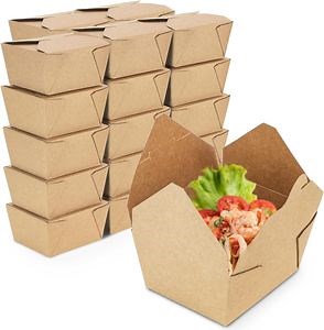 [Hot Item] Disposable Kraft Paper Box Food Grade Lunch Box for Food Packaging Takeaway