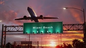 Airplane Take Off Miami Beach During Stock Footage Video (100% Royalty-free) 1023833173 | Shutterstock