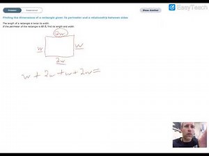 Finding the dimensions of a rectangle given its perimeter and a relationship between sides
