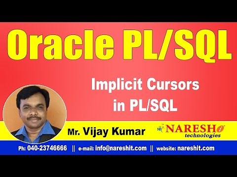 Implicit Cursors in PL/SQL | Oracle PL/SQL Tutorial Videos | Mr.Vijay Kumar