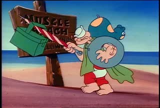 8.8K views · 702 reactions | ☀️ #WaybackWednesday to Popeye's trip to Muscle Beach carrying everything! 林Including sunscreen! #SunscreenDay #Popeye #beach #sunscreen | Popeye | Facebook