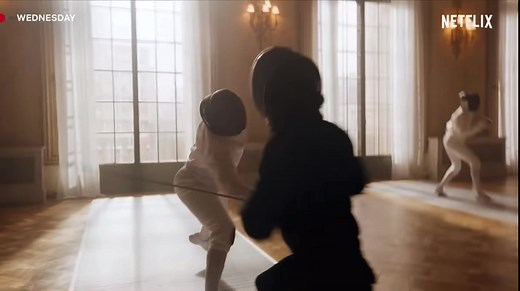Wednesday Fencing Duel on Netflix: Bianca and Wednesday Sword Fight