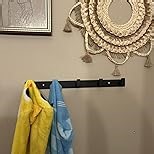 Coat Rack Wall Mount, Metal Coat Hanger with 5 Hooks, Heavy Duty, Black, 2 Pcs