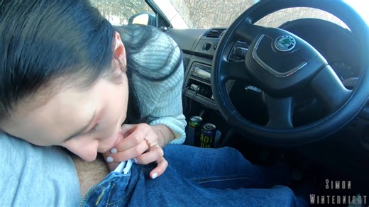 Risky Public Car Blowjob