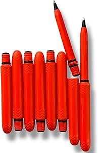 All-Weather EDC Pocket Pen, Orange Pokka 3-Pack, Black 0.8mm Ink, Fine Point (No. OR92-3)