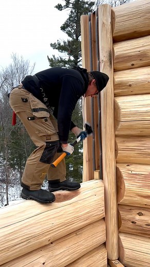 27K views · 10K reactions | Dovetail post connection | Langberg Log Homes | Facebook