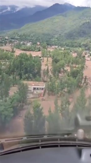 Aerial view showing the immediate aftermath of the cloud burst-induced flood | Centre for Disaster Preparedness & Management Peshawar (CDPM)