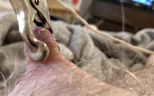 nipple clamps and estim with ballstretchers and ball busting. HFO