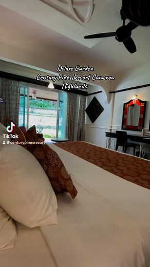 One of our guests' favorite rooms, the Deluxe Garden at Century Pines Resort Cameron Highlands, is located on the ground floor for easy access. The room is spacious and features a charming mini garden balcony, perfect for relaxing. Enjoy your leisure time on the balcony with a hot cup of tea.Jom book di Century Pines Resort Cameron Highlands #cameronhighlands #centurypinesresort #centurypinesresortcameronhighlands #hotelcameronhighlands #centurypinescameronhighlands #cameronhighlandshotel | Cent