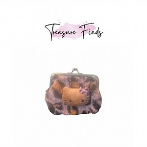 Hello Kitty Pink Leopard Print Kiss lock Coin Purse