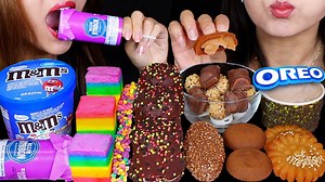 4.7K views · 191 reactions | ASMR GIANT CHOCOLATE RAINBOW MARSHMALLOWS, M&MS ICE CREAM, COOL TUBE PUSH POP, MINI OREO CEREAL 먹방 | Mukbang Lovers | Facebook