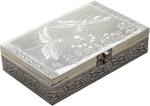 Shop LC Women Jewelry Box Aluminum Oxidized Dragonfly Pattern Storage Scratch Interior Birthday Gifts