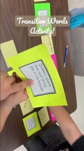 Transition Words Activity! #creativeteaching #classroomresources #teacherbelle