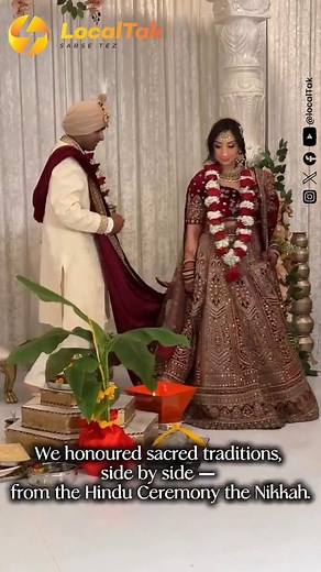 A heartwarming interfaith wedding is winning praise online, where a Persian Muslim woman tied the knot with her Indian Hindu partner by honouring both traditions. The couple held a Hindu wedding ceremony followed by a Nikah, beautifully blending the rituals and customs of both faiths. This union stands as a powerful symbol of love, respect, and cultural harmony, showcasing how love can transcend boundaries of religion and nationality. Social media users have applauded the couple for setting an i
